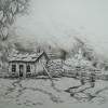 Appalachian Mountain Shed - Ink Drawings - By Tom Rechsteiner, Contemporary Realism Drawing Artist