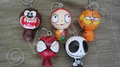 Wood Work - Wood Work Hand Painted Key Chains - Wood