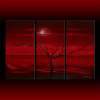 Deep Red Landscape Triptych Theo Dapore - Acrylic Paintings - By Theo Dapore, Abstract Impressionism Painting Artist