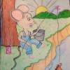 A Sunny Day Fishing - Colored Pencil Drawings - By Sandy T, Animals Drawing Artist