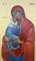 Stanna And Litle May - Egg Tempera Paintings - By Adamos Adamou, Byzantine Painting Artist