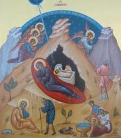 The Birth Of Jesus - Egg Tempera Paintings - By Adamos Adamou, Byzantine Painting Artist