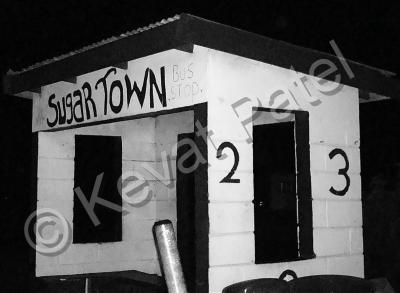 Black And White - Suger Town Bus Stop - Digital