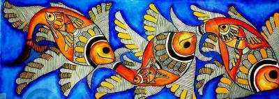 Water Color - Madhupani Fish - Watercolor