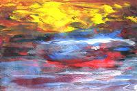 Red Sonata - Acrylic Paintings - By Azure Azure, Abstract Painting Artist