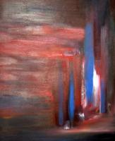 Red Sunset Prelude - Acrylic Paintings - By Azure Azure, Abstract Painting Artist