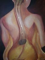 Golden Strings - Acrylic Paintings - By Monique  Dunson Nate Dunson, Figuritive Painting Artist