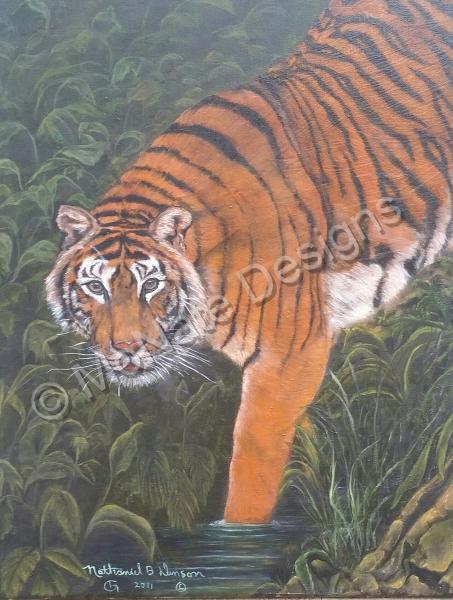 Art By Nathaniel B Dunson - Tiger - Oil On Canvas