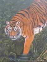 Tiger - Oil On Canvas Paintings - By Monique And Nate Dunson, Animal Painting Artist