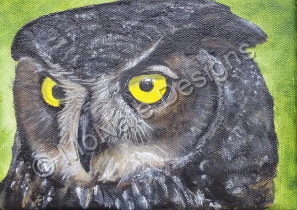 Art By Nathaniel B Dunson - Owl - Oil On Canvas