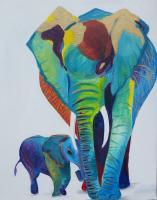 Motherly Love - Acrylic Paintings - By Monique  Dunson Nate Dunson, Animal Painting Artist