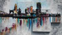 City Of Color - Acrylic Paintings - By Monique And Nate Dunson, Abstract Painting Artist