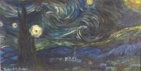 Art By Nathaniel B Dunson - Starry Night - Oil On Copper