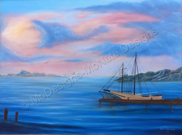 Art By Nathaniel B Dunson - In The Bay - Oil On Canvas