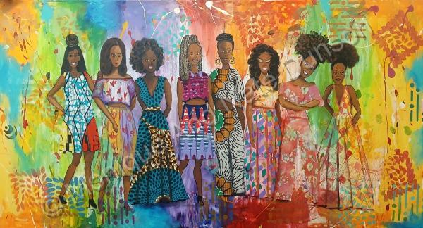 Quilted - Girlfriends - Mixed Media