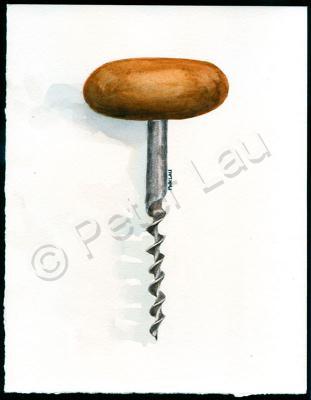 Kitchen And Bar Items - Old Cockscrew - Watercolor