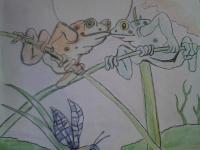 Amphibian Romance - Ink Drawings - By Padraic Kuder, Fantasy Drawing Artist