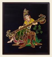 Veenavadhika - Mixmedia Paintings - By Trishela Kumaarr, Traditional Painting Artist
