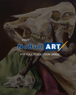 Still Life - Skull Study - Acrylic On Canvas