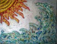 Sun N Sea - Mixed Media Mixed Media - By Sherry Dellaria-Mcgrath, Abstract Mixed Media Artist