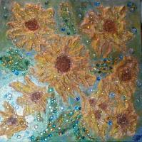 Original Paintings - Sunflowers - Mixed Media