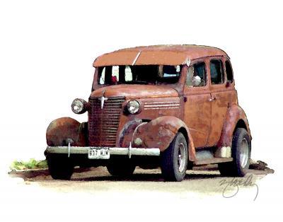 Cars - Rusty - Artists Giclee