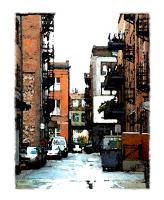 The Alley2 - Artists Giclee Digital - By Brenda Leedy, Representational Digital Artist