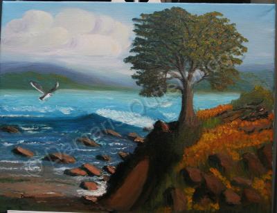 Seascape - Rocky Shore - Ocean Scene - Oil On Canvas