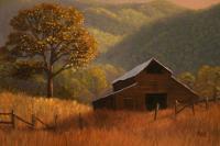 Old Barn In The Mountains - Calif - Oil On Canvas Paintings - By Damaris Outterbridge, Impressionist Painting Artist