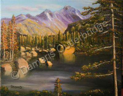 Landscape - Lake Haiyaha - Oil On Canvas