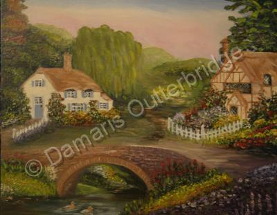 Landscape - Country Cottages - Oil On Canvas