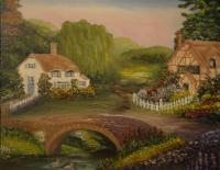 Country Cottages - Oil On Canvas Paintings - By Damaris Outterbridge, Realism Painting Artist