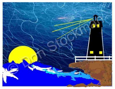 Computer Fun Art - M 104 Lighthouse - Computer Alphebetsnumbersfonts