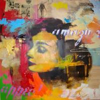 Audrey Hepburn - Mixed Media Paintings - By Claus Costa, Pop Art Painting Artist