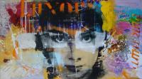 Audrey Hepburn - Mixed Media Paintings - By Claus Costa, Pop Art Painting Artist