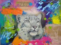 Panthera Pardus - Mixed Media Paintings - By Claus Costa, Pop Art Painting Artist