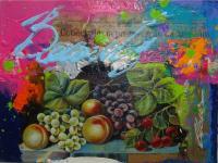 Frutas E Cores - Mixed Media Paintings - By Claus Costa, Pop Art Painting Artist