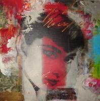 Audrey Hepburn - Mixed Media Mixed Media - By Claus Costa, Pop Art Mixed Media Artist