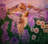 Hummingbird Jewel Of The Rockies - Colored Pencil Drawings - By Deidra Smith, Realism Drawing Artist
