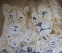 Family Moment - Heart Of The Pride - Colored Pencil