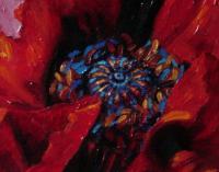 Red Flower - Oil On Canvas Paintings - By Vera Ponomareva, Realistic Painting Artist