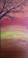 Fire Sunset - Acrylic Paintings - By Kelly Spring, Realism Painting Artist