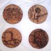 Turkiye Coasters - Wood Burning Tool Other - By Kelly Spring, Realism Other Artist