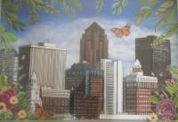 Downtown - Airbrush Paintings - By Randy Wolfe, Real Painting Artist