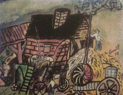 9X12 Inch Original - Fall Harvest 1934 - M Ixed Medium