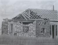 The Lagrone Homestead - Pencil Drawings - By Courtney Markwell, Realism Drawing Artist