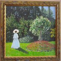 Lady In Gadren By Monet - Oil On Canvas Paintings - By Nina Mitkova, Impressionism Painting Artist