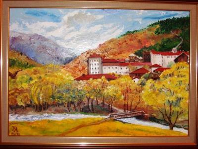 Sold - Monastiry By  K  Shtarkelov - Oil On Canvas