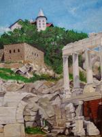 Landscape - Roman Stadium In Plovdiv - Oil On Canvas