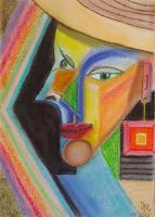 Self-Portrait - Soft Pastel Paintings - By Nina Mitkova, Abstract Painting Artist